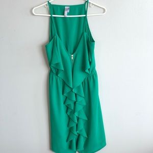 Francesca’s Green Ruffle Dress